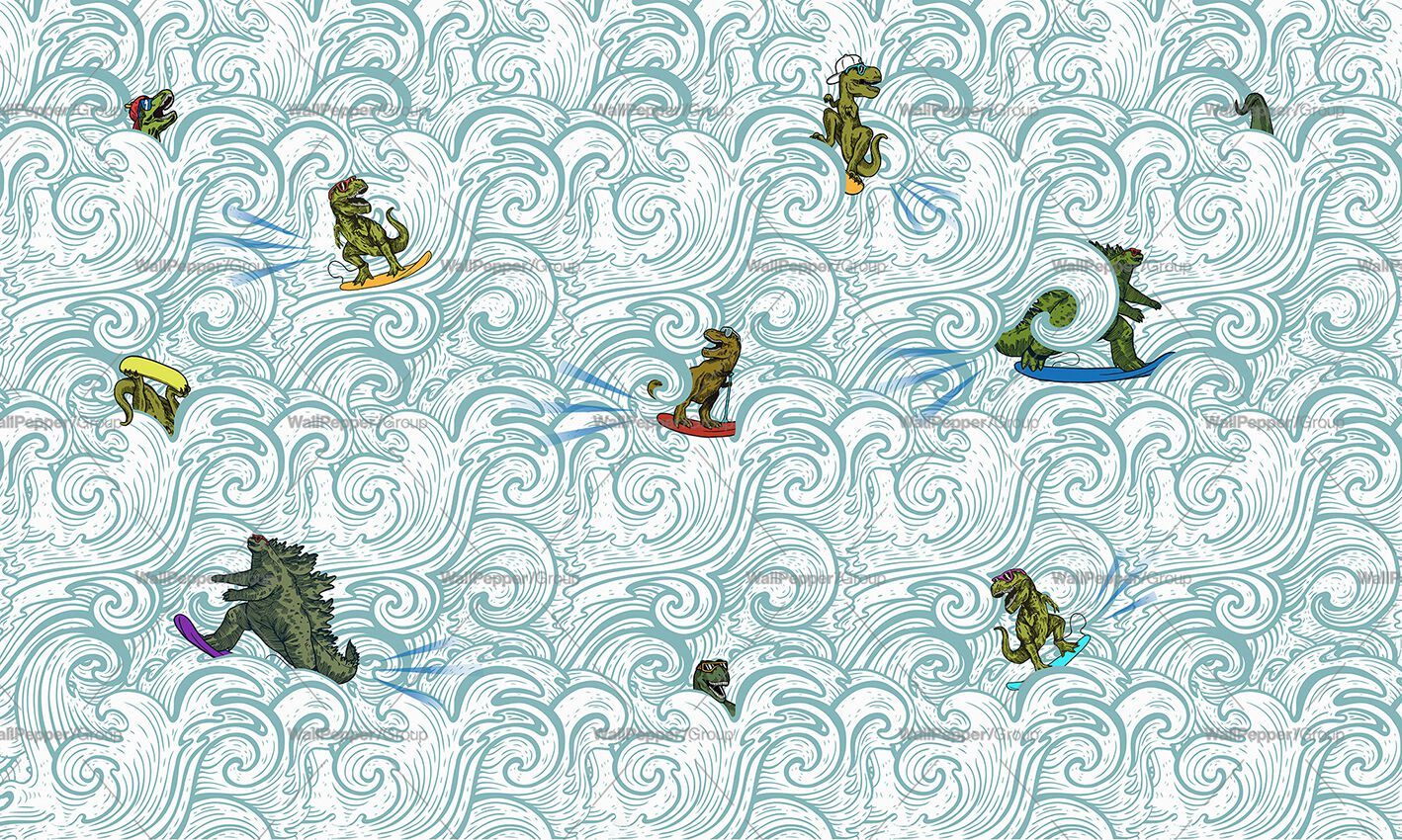 Carta da parati PVC free, eco-friendly, lavabile WallPepper SURF DINO ARCH-00030624 - Вид №1