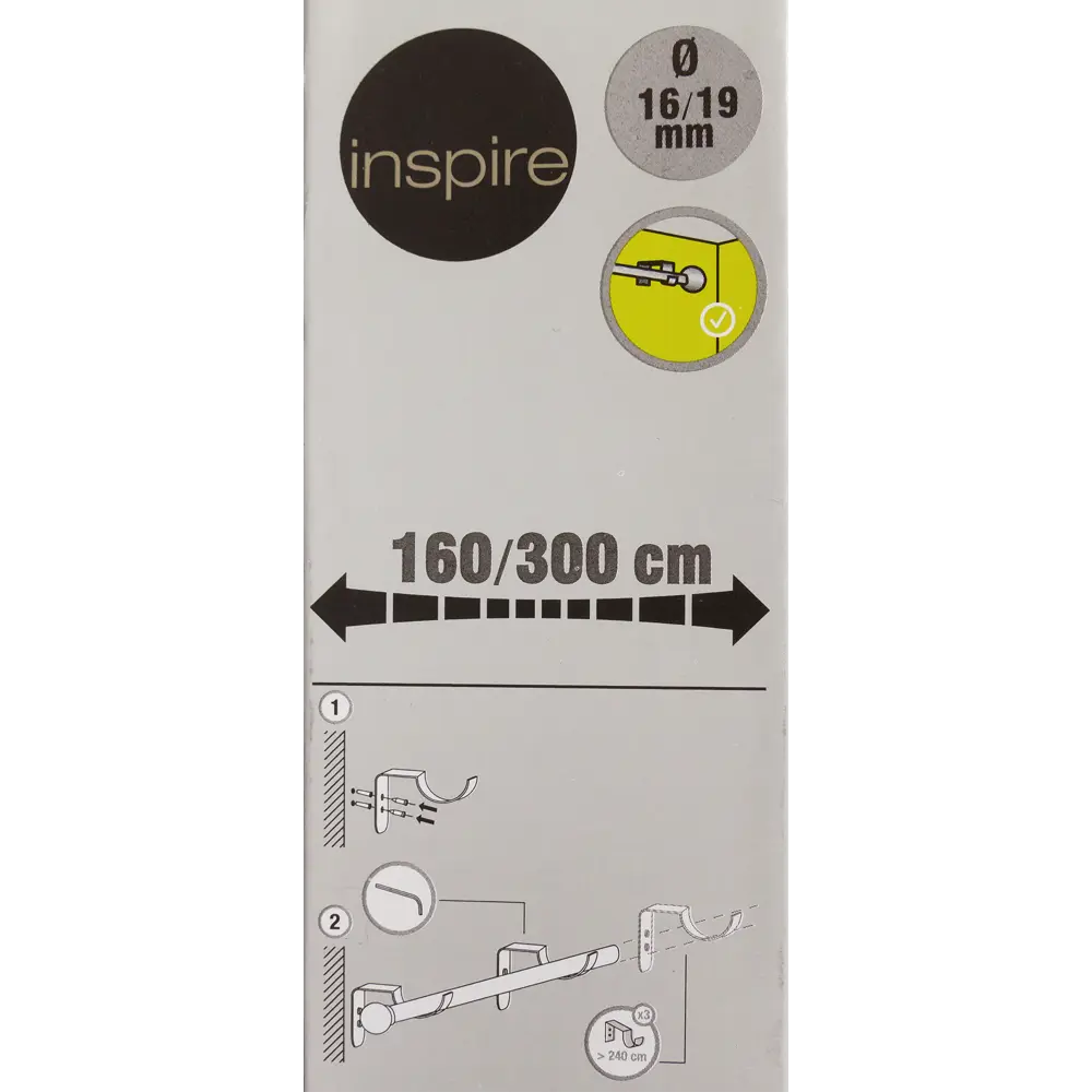 Карниз однорядный раздвижной Inspire Шар 160-300 см цвет белый 81976814 STLM-2179430  - Вид №6
