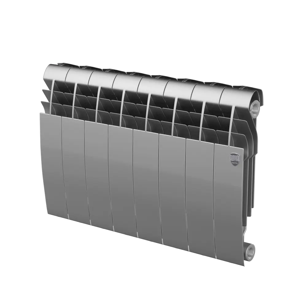 Радиатор секционный Royal Thermo Biliner 350/87 8 секций боковое подключение биметалл серый 82758179 STLM-2046915 - Вид №1