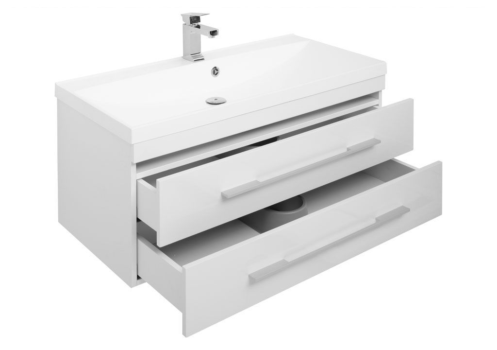 Комплект мебели для ванной Aquanet Нота NEW 100 белый (камерино) 00230303 - Вид №3