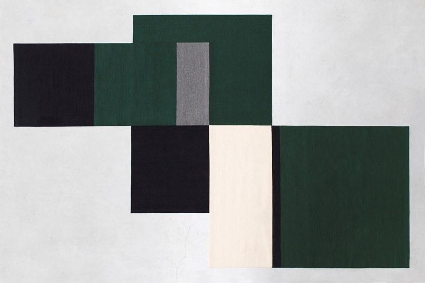 valerie_objects Прямоугольный коврик ручной работы из шерсти в полоску  V7018055s/m/l  - Вид №6