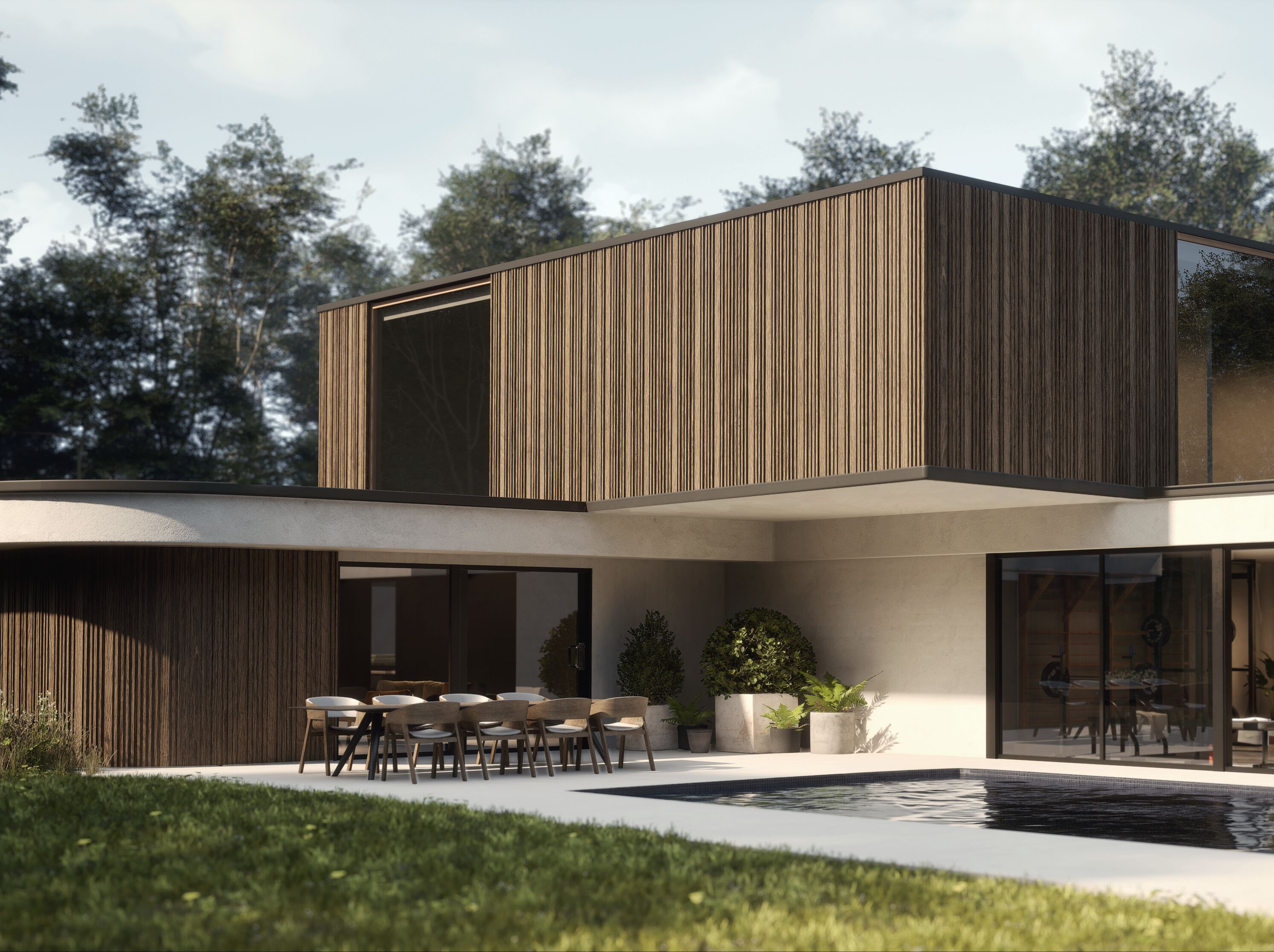 Алюминиевая облицовка фасадов с эффектом дерева RENSON Linarte ARCH-00096106