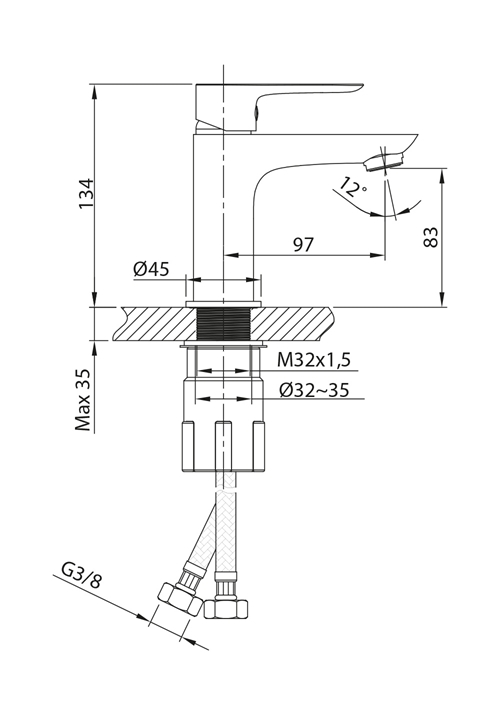 1381272 Смеситель Для Умывальника Go Black Hafa  Черный  - Вид №1