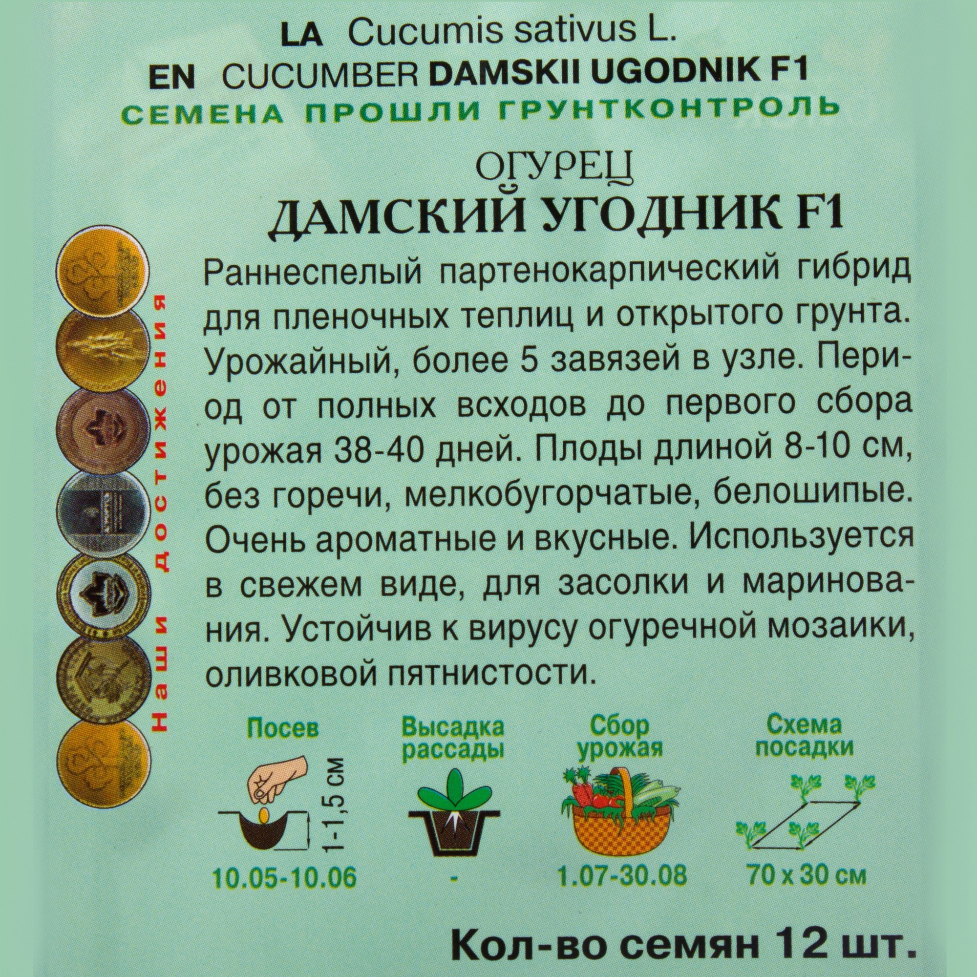 Семена огурца «Дамский угодник» F1 от ПОИСК — ранний партенокарпический гибрид 18356347 STLM-0010481 - Вид №2