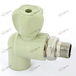 Кран сварка-Н 25x3/4" для радиаторов шаровой с разъемным соединением угловой полипропилен FV-PLAST A315025000