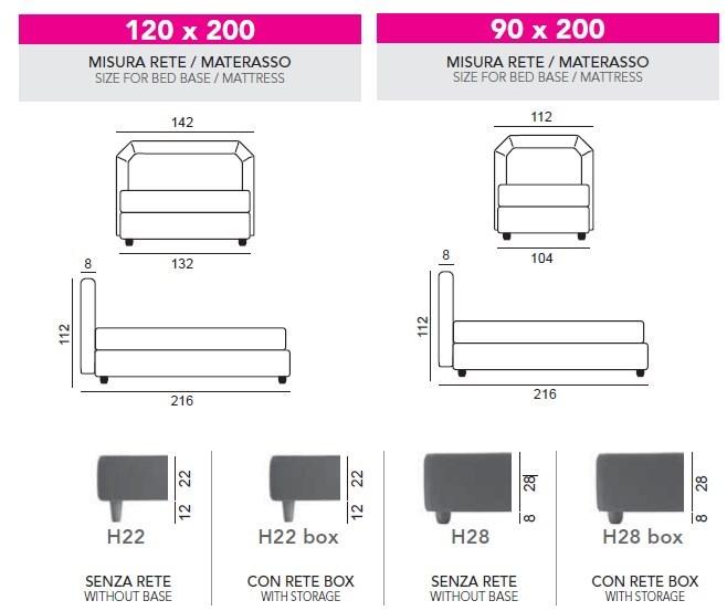 Twils Односпальная кровать с мягким изголовьем Camille sun-id-1351604 - Вид №3