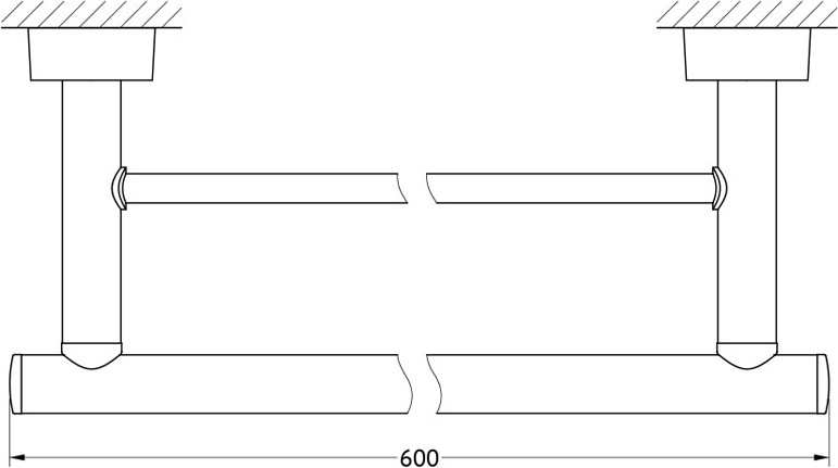 NOS 037 Штанга для полотенца двойная 60 cm FBS Nostalgy - Вид №1