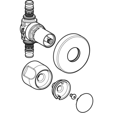 612.011.21.2 Шаровой кран скрытого монтажа Geberit Mepla с рукояткой Geberit  - Вид №1