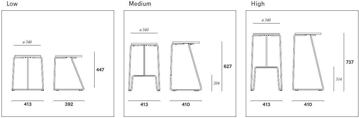 Extremis Табурет из стали с высокими санками и спинкой sun-id-1467311 - Вид №1