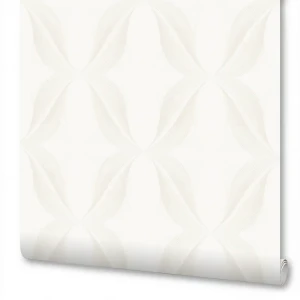 Обои Anturage Otto: белые флизелиновые с геометрическим узором 89404396