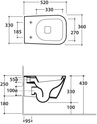 Подвесной унитаз настенный Белый Ceramica Globo STONE Италия sun-id-1409495 - Вид №11