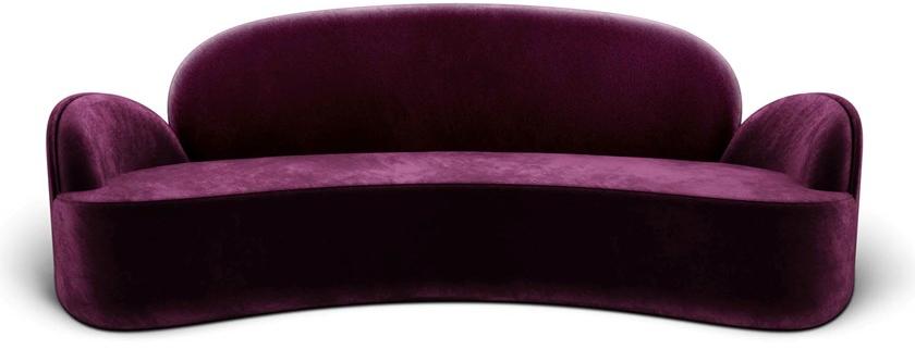 Scarlet Splendour Изогнутый 3-местный тканевый диван Strings St03 - Вид №1