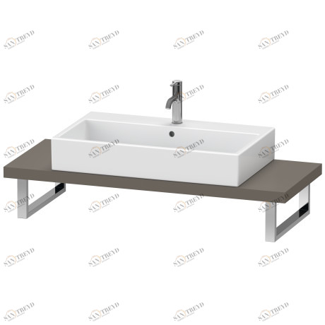 XL100C09090 Консоль для накладной и встраиваемой сверху раковины компакт, Толщина консоли 45 мм X-Large #XL100C 480 мм Фланелево-серый шелковисто-матовый лак Duravit