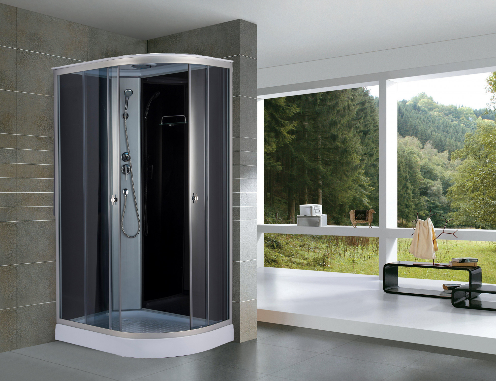 Душевая кабина NG- 3512-14L (1200х800х2150) низкий поддон(13см) стекло ТОНИРОВАННОЕ Niagara Classic 35121433L