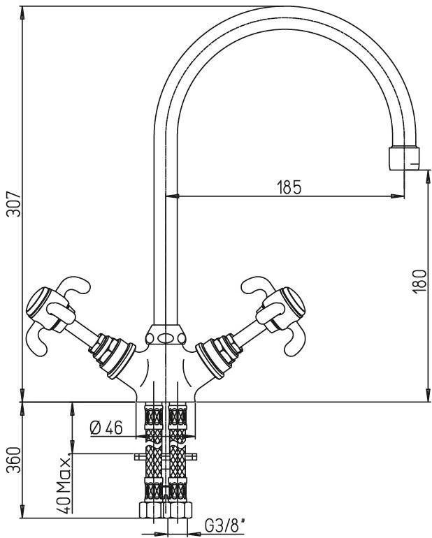 Paini Ornellaia 87CR572KM смеситель для кухни  - Вид №1