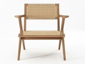 KARPENTER Кресло из веревки и тика с подлокотниками Tribute Tb12-t