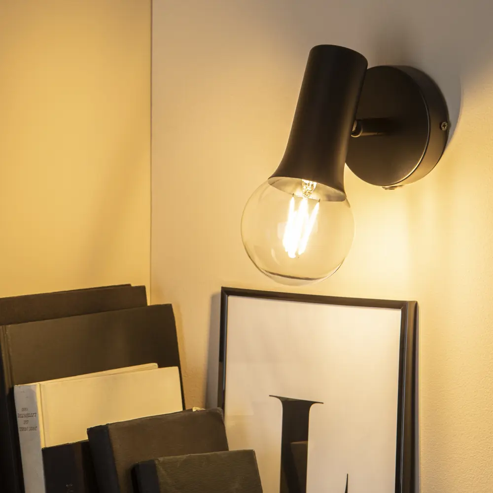 INSPIRE Hoki - настенный бра в стиле лофт с черным металлическим корпусом 83054647 STLM-0038845