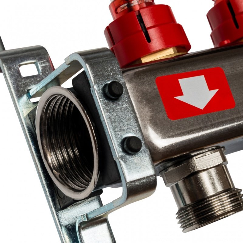 Коллектор из нерж. стали на 12 вых. с расходомерами, сливом и клапаном STOUT SMS0927000012 - Вид №4