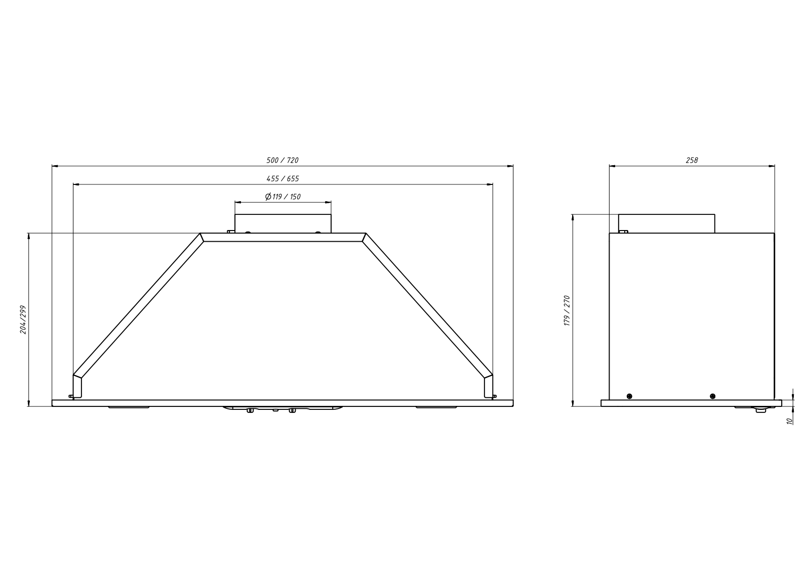 5356922 Вытяжка полновстраиваемая ELIKOR Врезной блок 72П-1000-П3Д белый STDN-0096135 - Вид №1