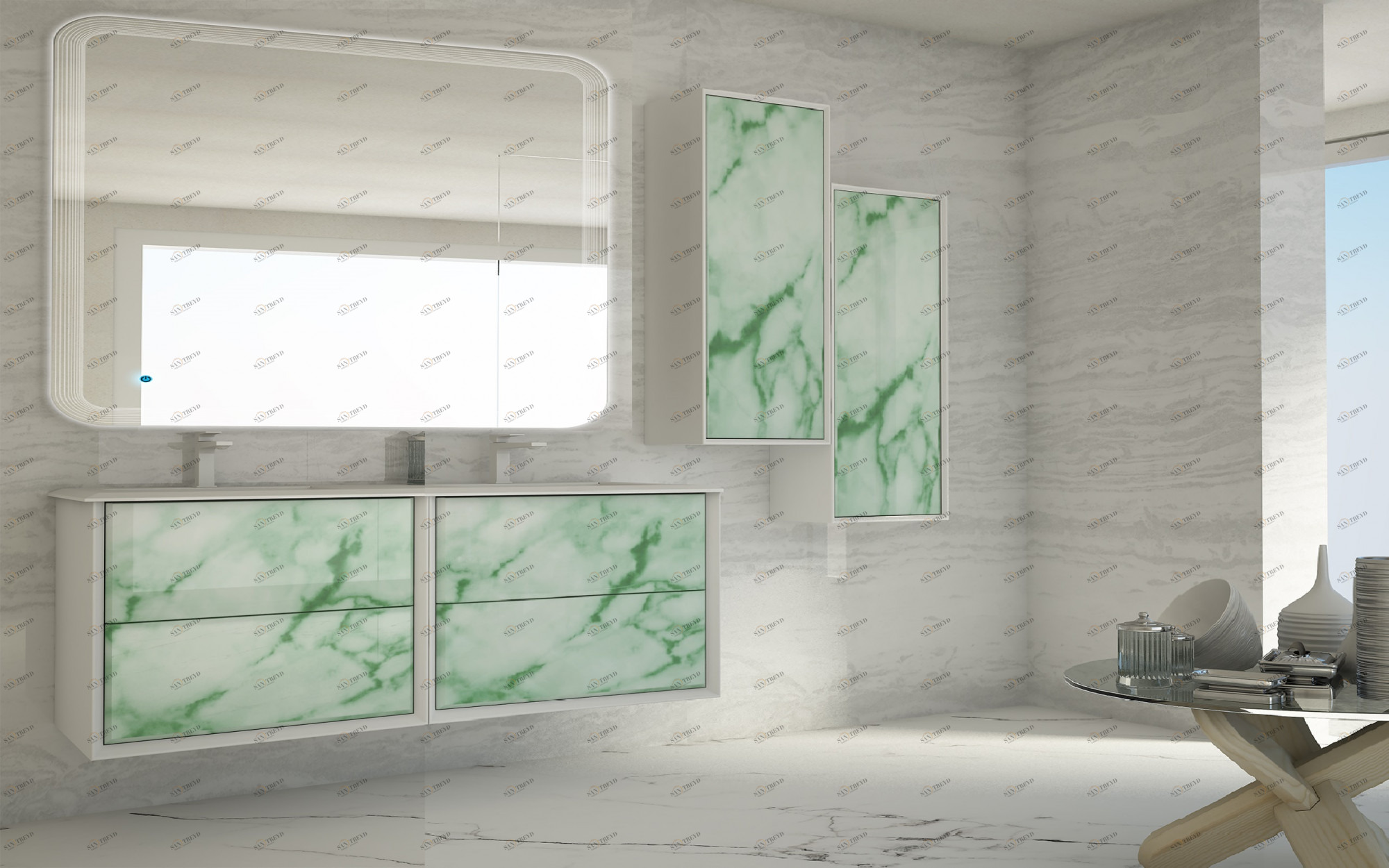 Мебель для ванной CEZARES BELLAGIO 140 Light Green Stone