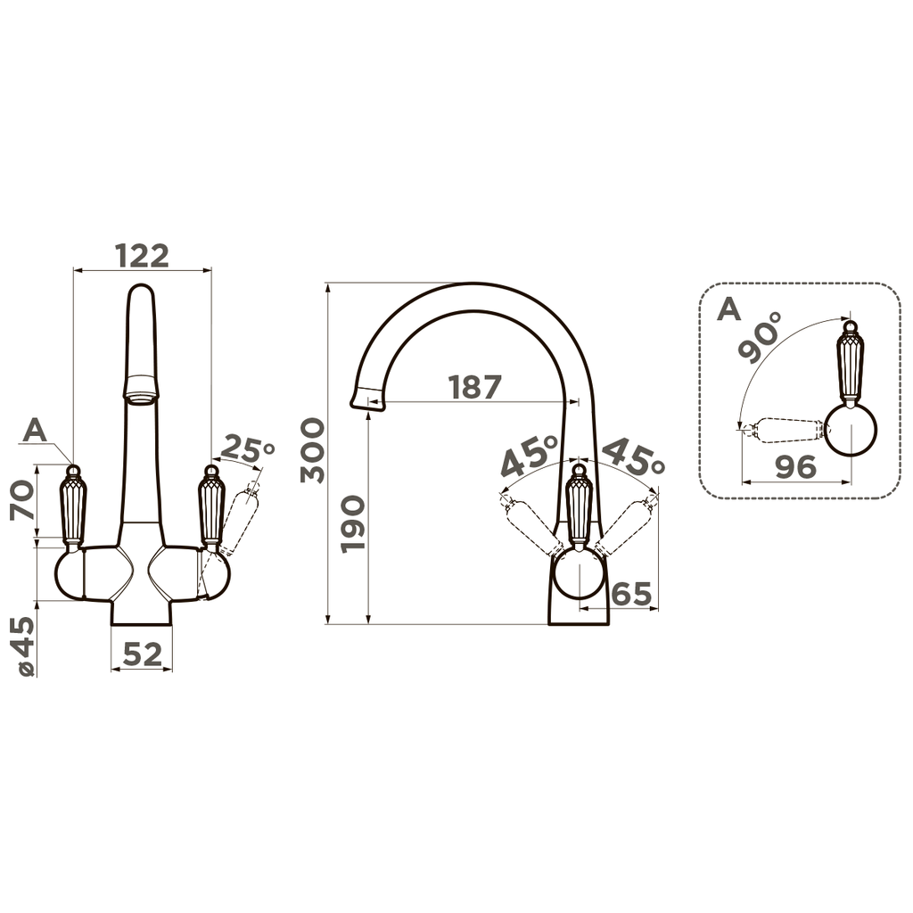 Смеситель для кухни Okinawa 2-AB OMOIKIRI 4994254 - Вид №3