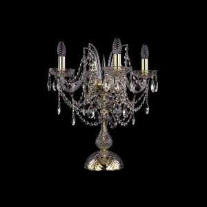 Лампа настольная хрустальная на 4 лампы 47х44 см нежно-золотая Bohemia Ivele 1411L/4/141-47/G BOHEMIA IVELE ПОДСВЕЧНИК 00-3889189 Золото;прозрачный