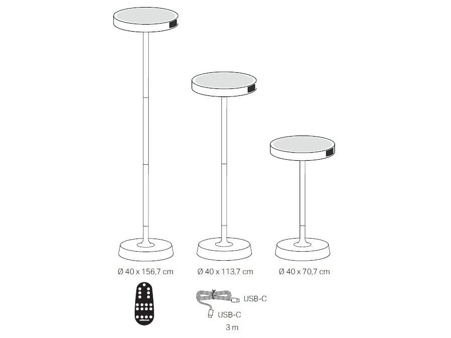 Алюминиевая напольная перезаряжаемая напольная лампа Zafferano BARBELL SOLAR RF ARCH-00092220 - Вид №7