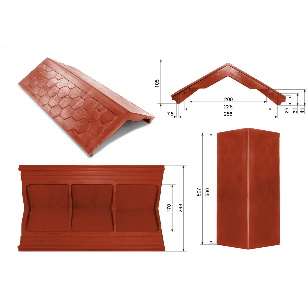 Парапет ППК 500x258x25 мм цвет терракота Santreyd STLM-2101428 - Вид №5