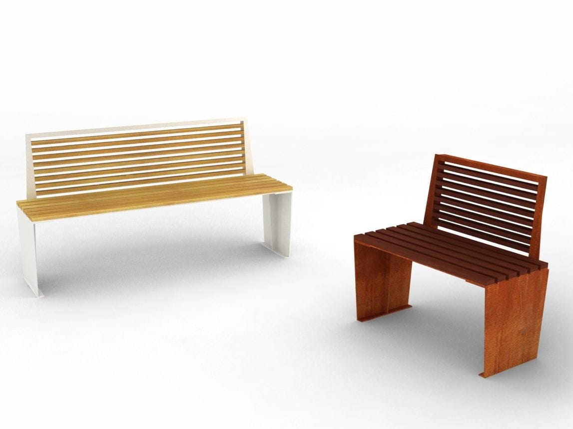 Деревянная и стальная скамья LAB23 Мэрилин ARCH-00104415 - Вид №5