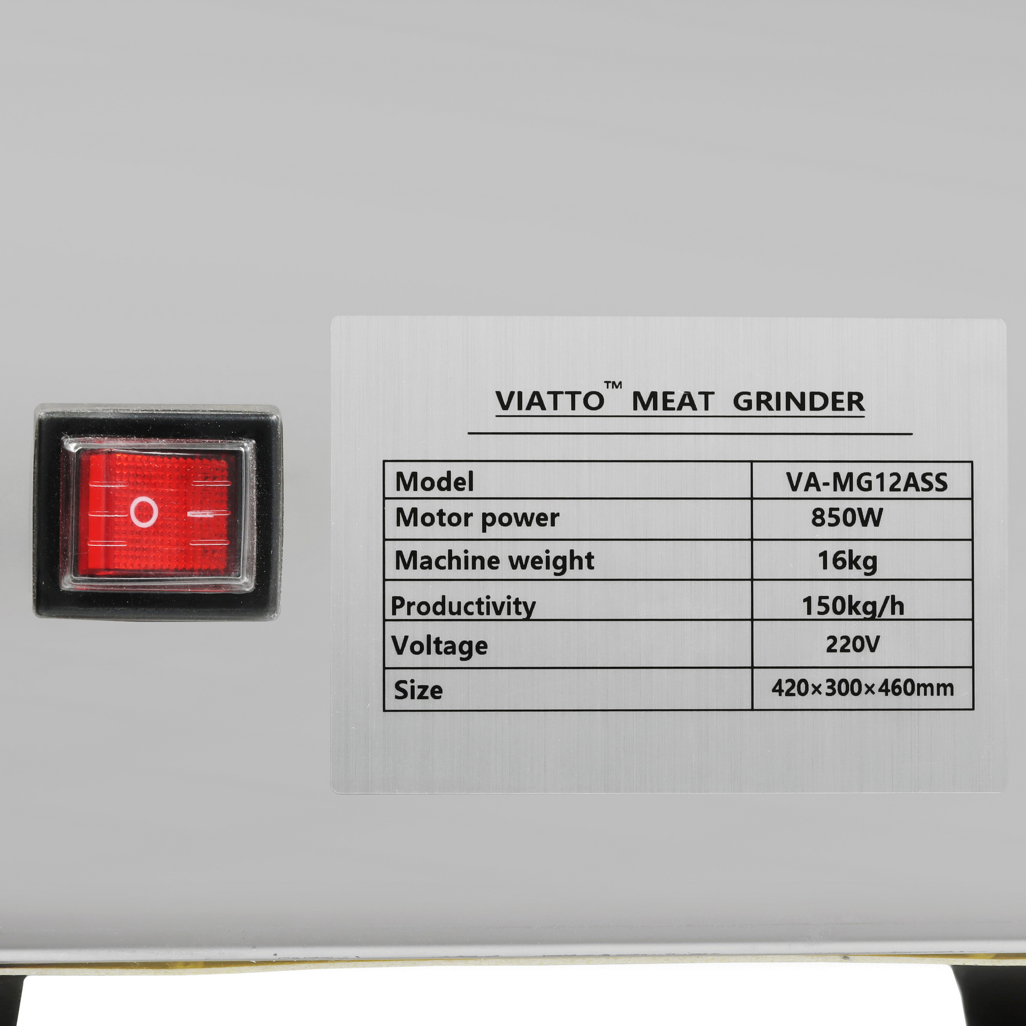 9909631 Мясорубка электрическая Viatto VA‑MG12ASS серый STDN-0092972 - Вид №4