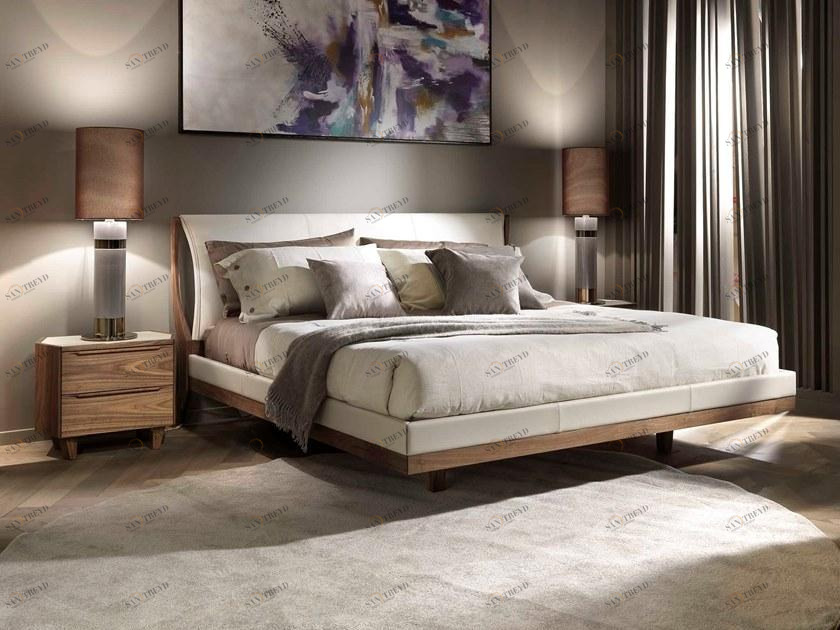 Arte Brotto Двуспальная кровать с мягким изголовьем Leonardo L975