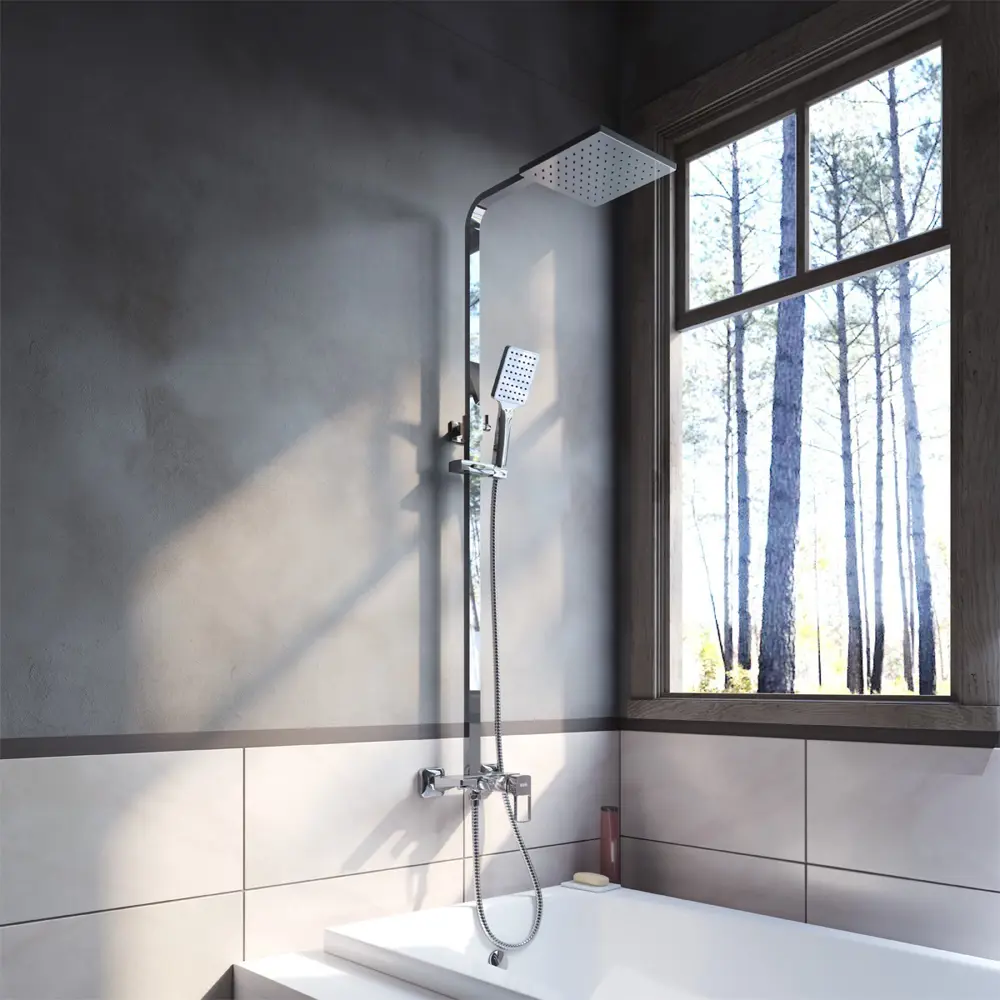 Душевая стойка Iddis Frame со смесителем 1 режим цвет хром STLM-2070763 - Вид №8