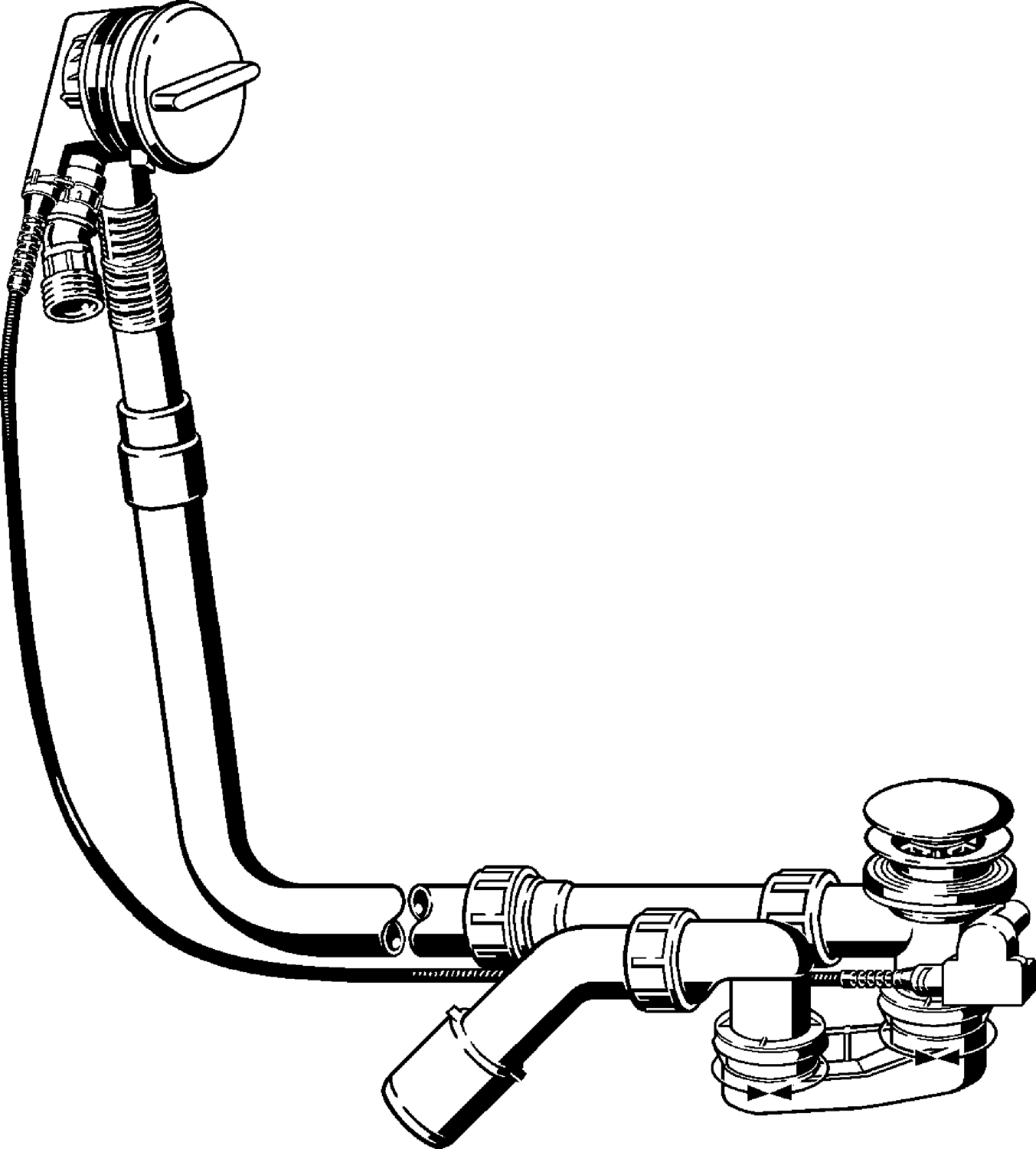 Канализационная арматура  Сифоны для ванн и душевых поддонов  Multiplex Trio VIEGA 727 727 Модель 6161.71 Santreyd  - Вид №1