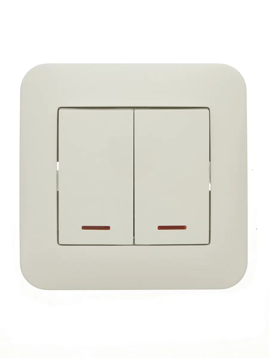 ASTI Выключатель двойной с подсветкой крем LEZARD 7081-0303-112 - Вид №2