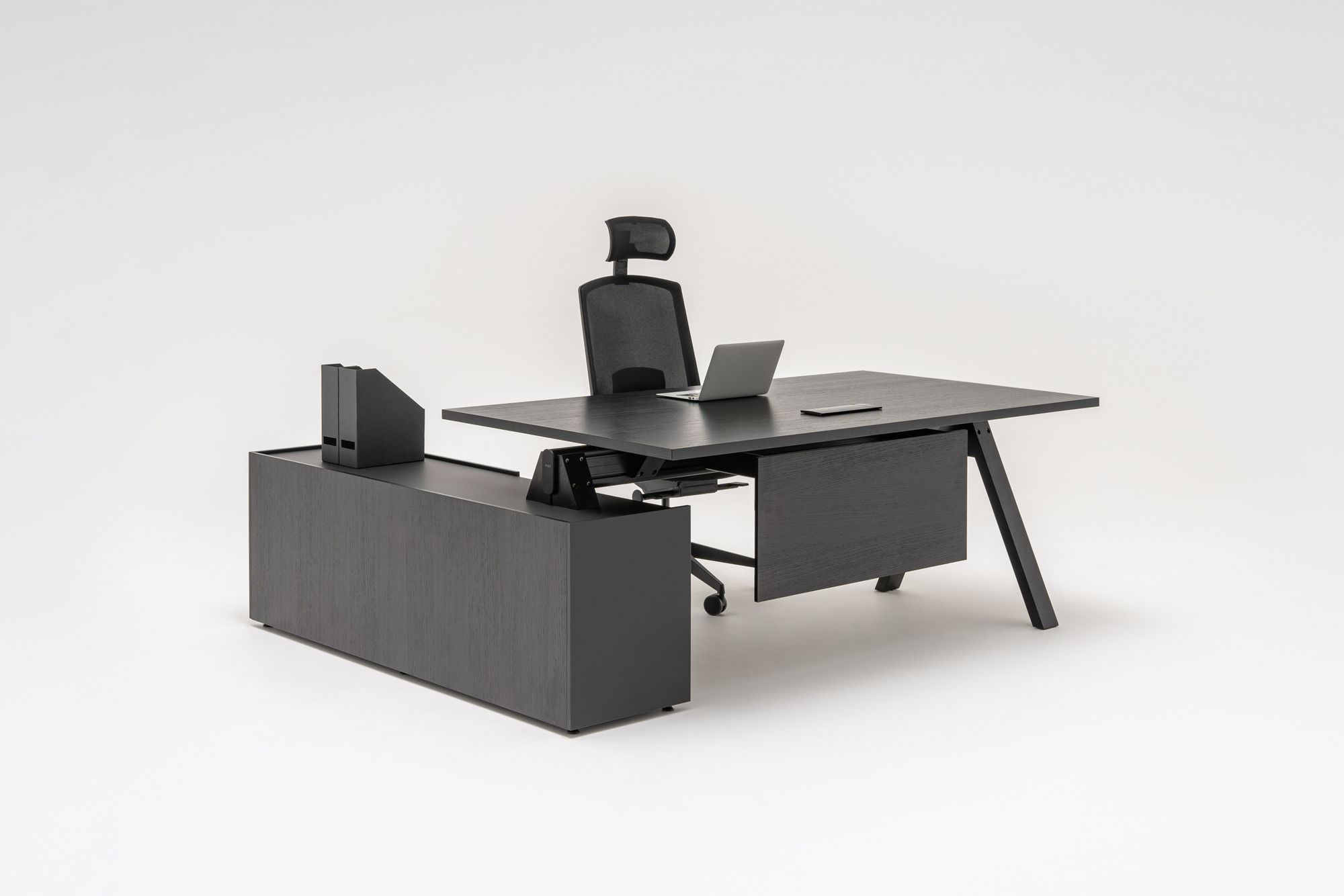 Деревянный угловой секционный стол со встроенной полкой MDD Viga ARCH-00080022 - Вид №34