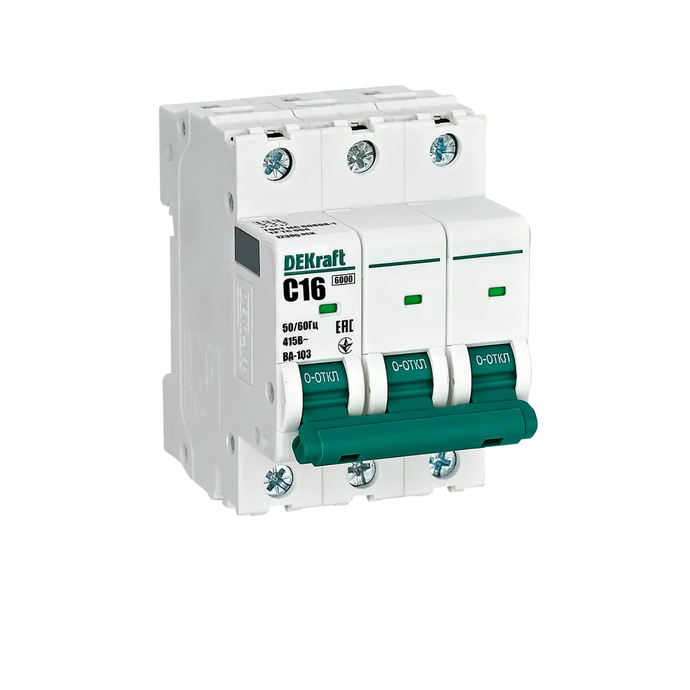 Автоматический выключатель DEKraft ВА-103 3P для надежной защиты сети 84509386 STLM-0050963