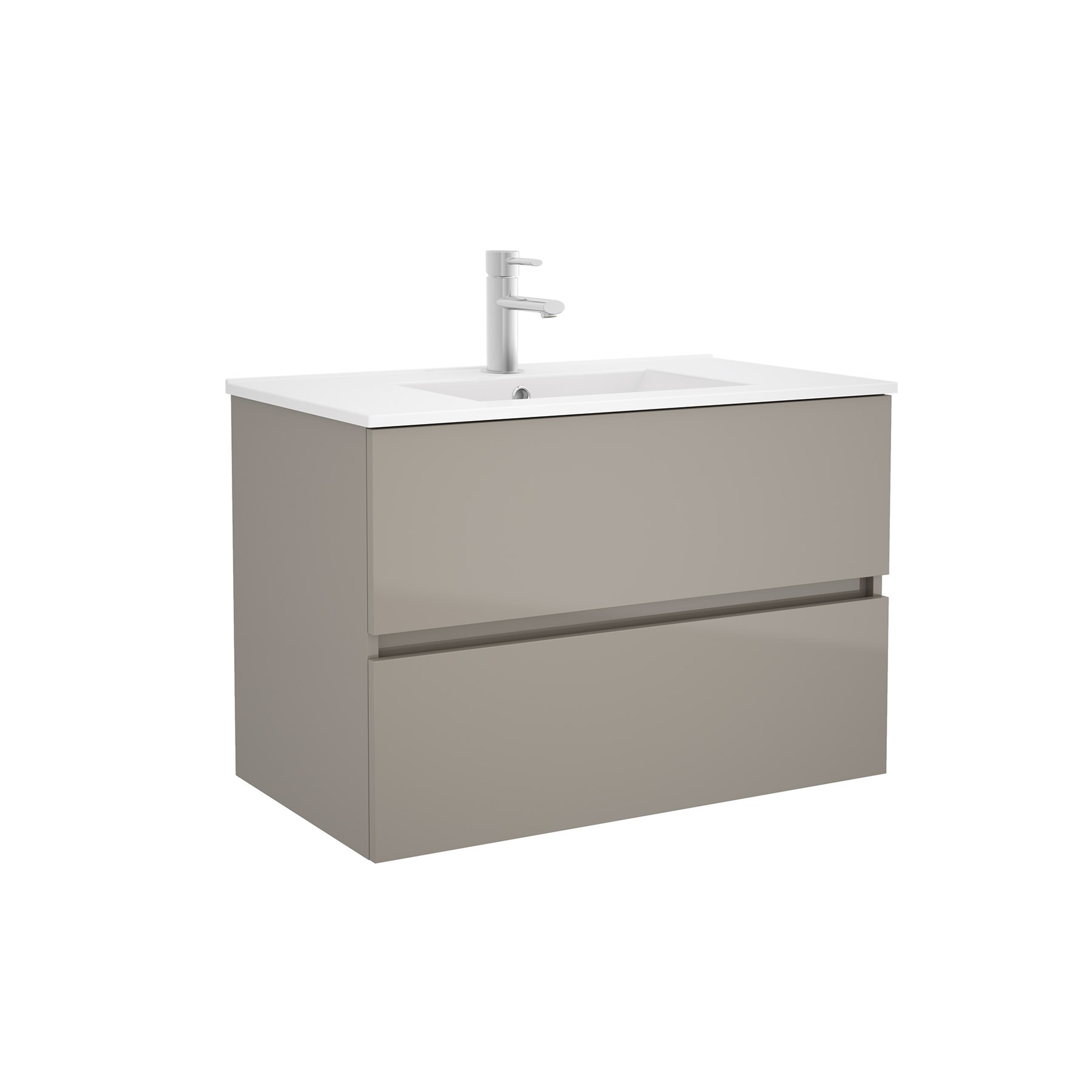23328 SALGAR Мебель для умывальника FUSSION LINE 800 2 ящика GLOSS TAUPE 797 x 540 x 450 мм Глянцево-серо-коричневый - Вид №1