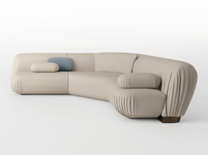 3-местный кожаный модульный угловой диван