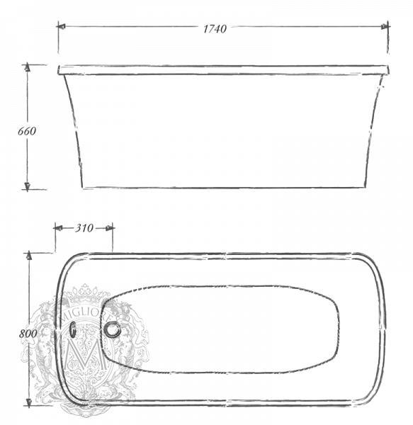 24633 Ванна из литьевого мрамора Migliore Olivia - Вид №3
