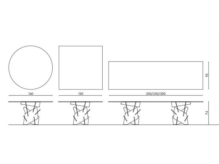 Прямоугольный стеклянный стол YDF столы ARCH-00147882 - Вид №1