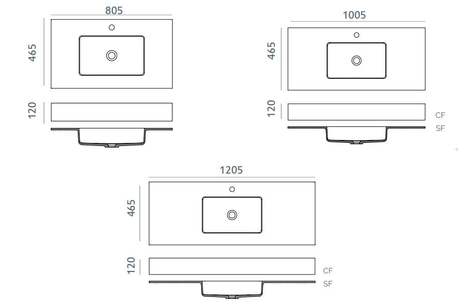 Шкаф для раковины с одной твердой поверхностью со встроенной раковиной Acquabella Acquasolid ARCH-00132413 - Вид №4