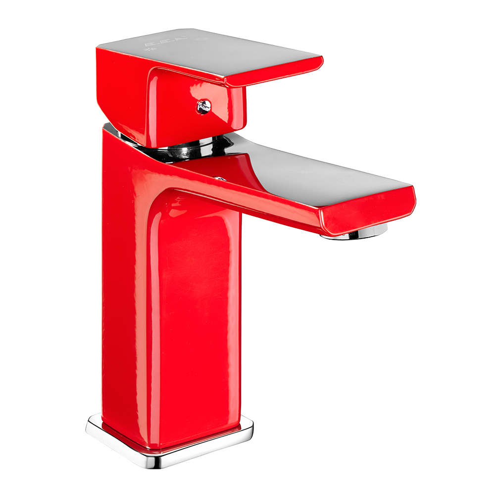103308989  Смеситель для умывальника Tiera - Красный-Хром Eca  - Вид №1
