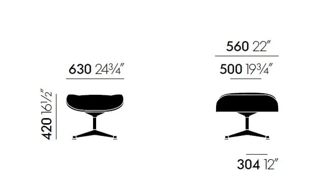Кожаная спицевая подставка для ног VITRA Eames Lounge Chair ARCH-00037584 - Вид №10