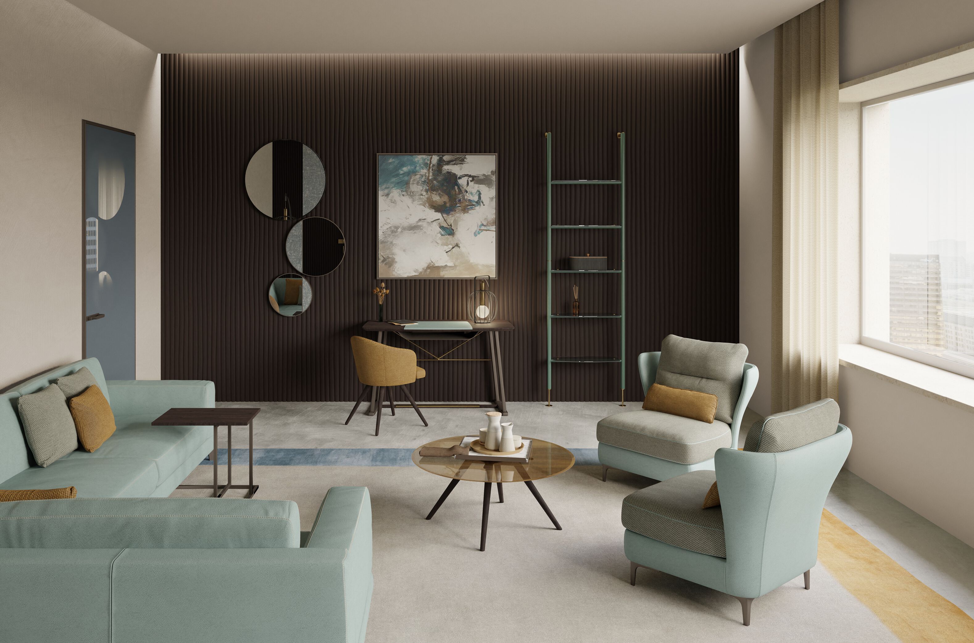 Круглый мраморный журнальный столик Borzalino LIGHT ARCH-00084350 - Вид №3