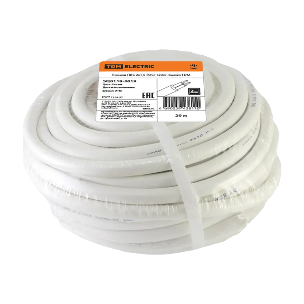 Провод TDM Electric ПВС 2х1.5 20 метров для бытовой техники 84574140 STLM-1575007 - Вид №1