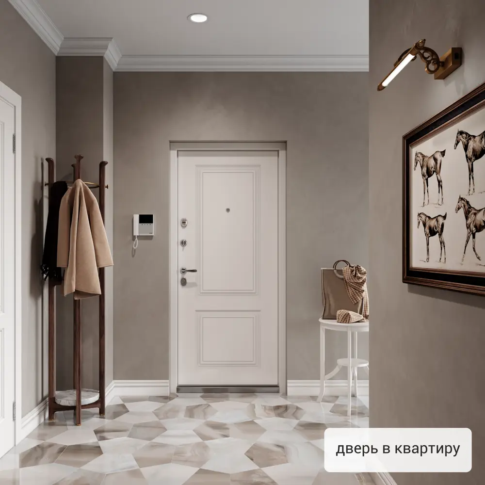 Дверь входная металлическая Фолд грет 880 мм левая цвет белый TOREX STLM-2129406 - Вид №15