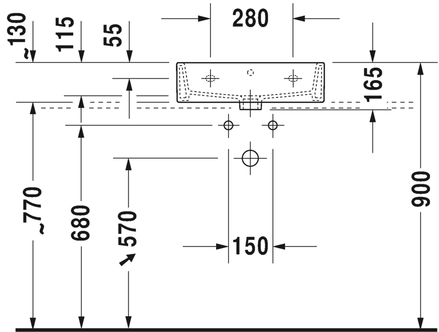 2350500028 Подвесная раковина настенная овальная Duravit Vero Air - Вид №2