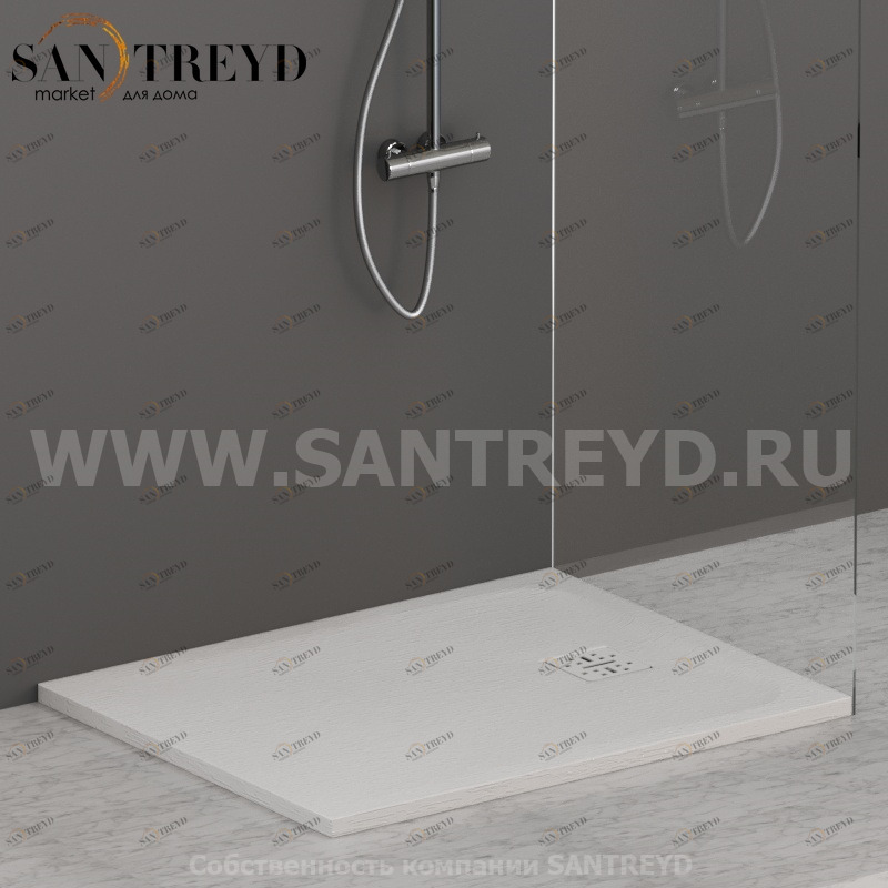 DR10080501 Душевой поддон 100х80 см цвет Белый бархат Globo DOCCIASMART Италия Ceramica Globo