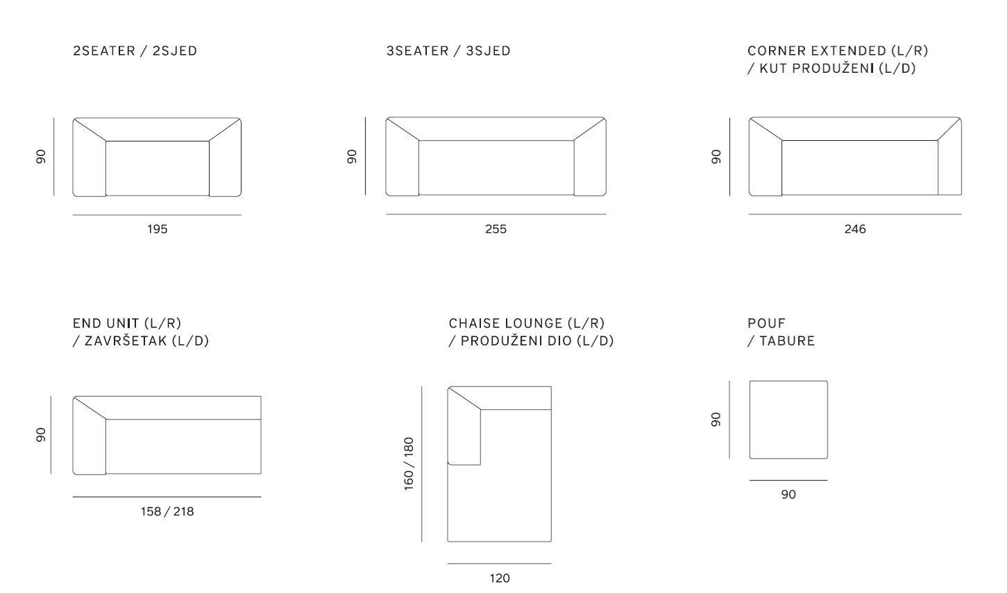 Тканевый диван с полуостровом prostoria Шов ARCH-00078523 - Вид №3