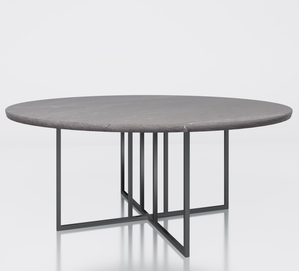 Обеденный стол круглый с мраморной столешницей 120 см "Хэнкок" АЛЕТАН  350921 Черный  - Вид №1